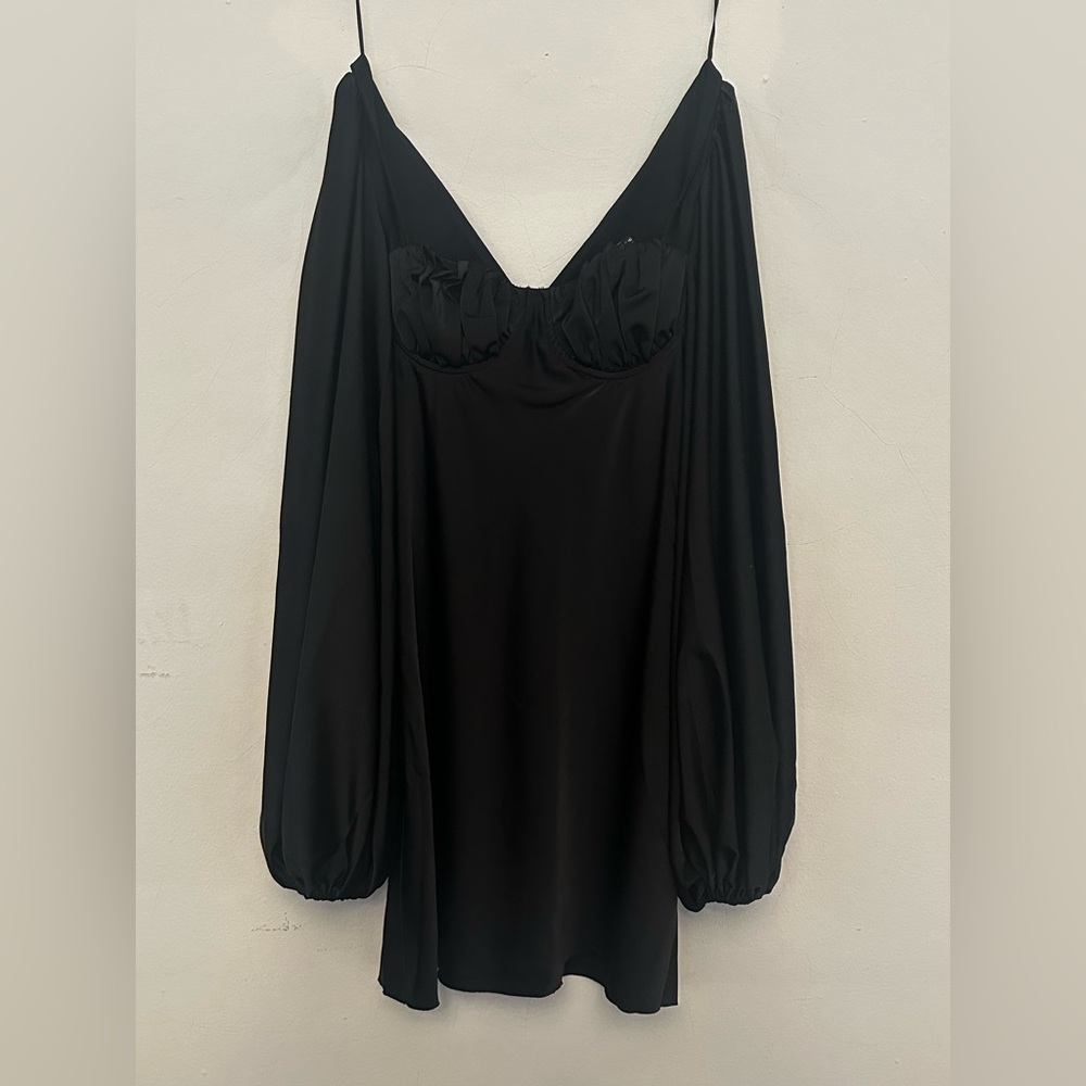 Elegant Black Puff Sleeve Mini dress